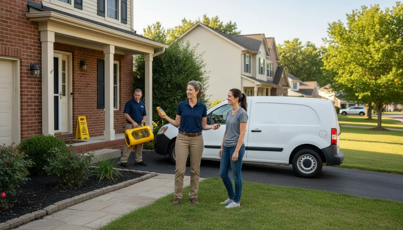 Residential water damage restoration in Girard, IL